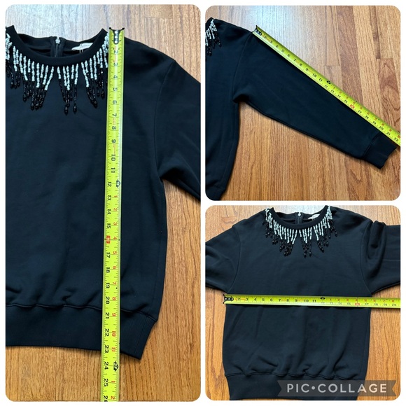 NWT Christopher Kane Beaded Embellished cotton sweatshirt in black size XS - Picture 16 of 16
